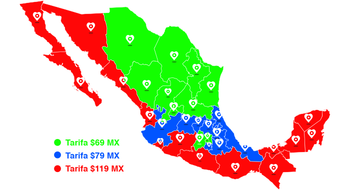 mapa de cobertura en mexico